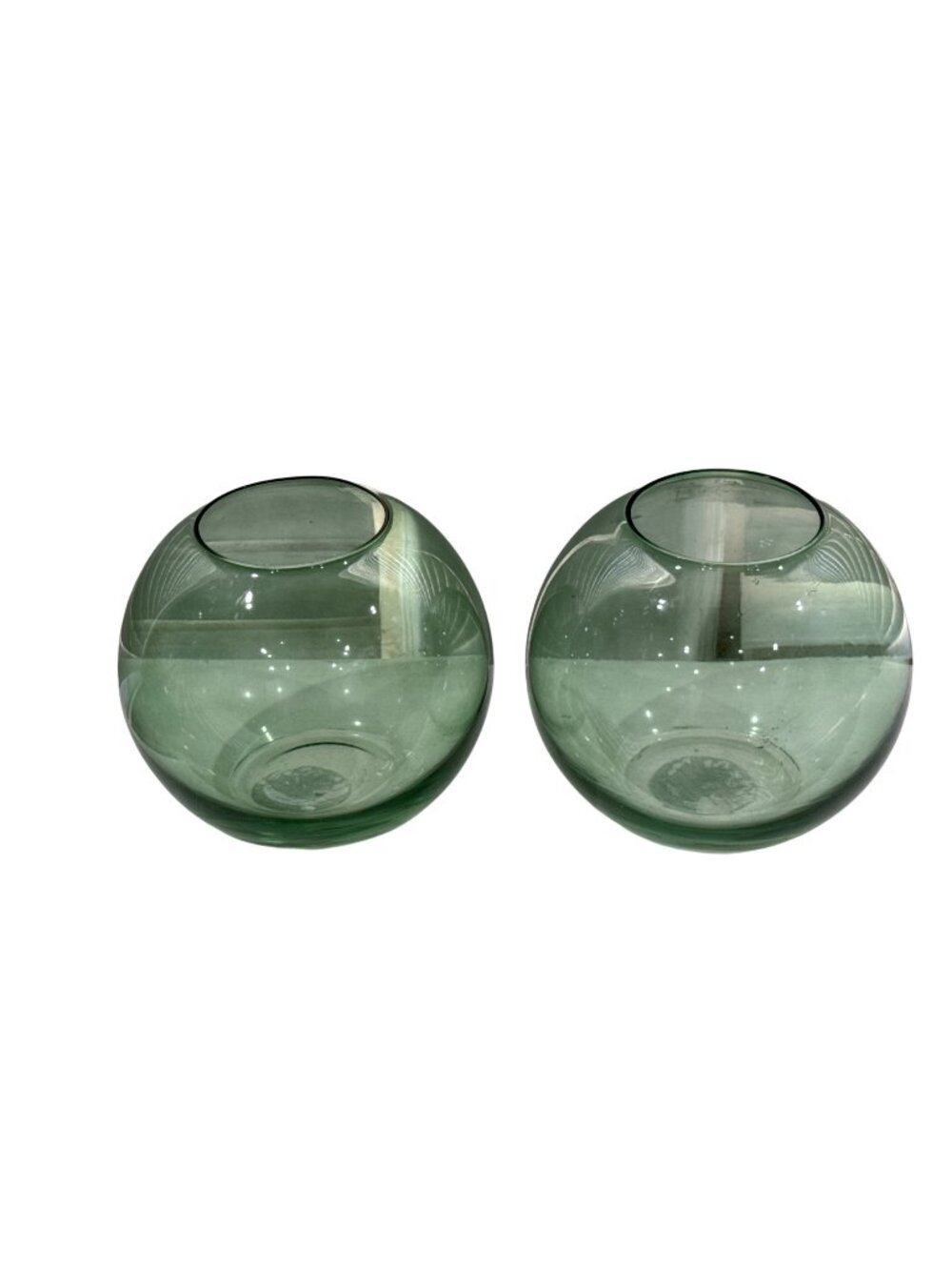 Room Essentials - Set Of 2 Green Glass Bubble Vases Home Essentials Decorative R